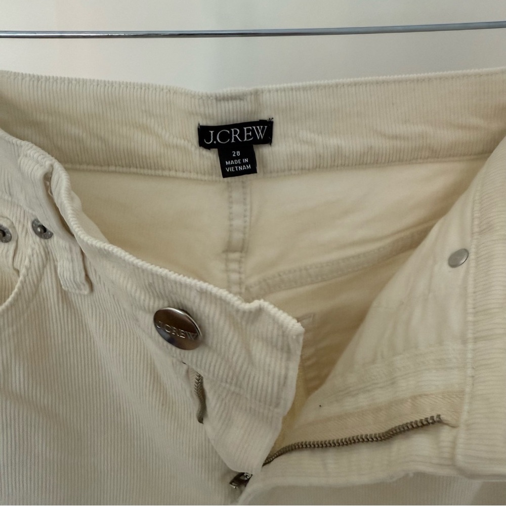 J. Crew Ivory Wide-Leg Velvet Corduroy Trousers